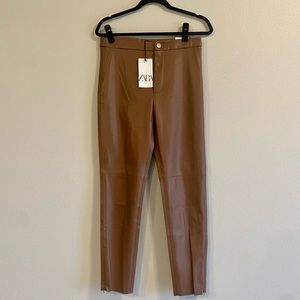 Zara Brown Leather Pants